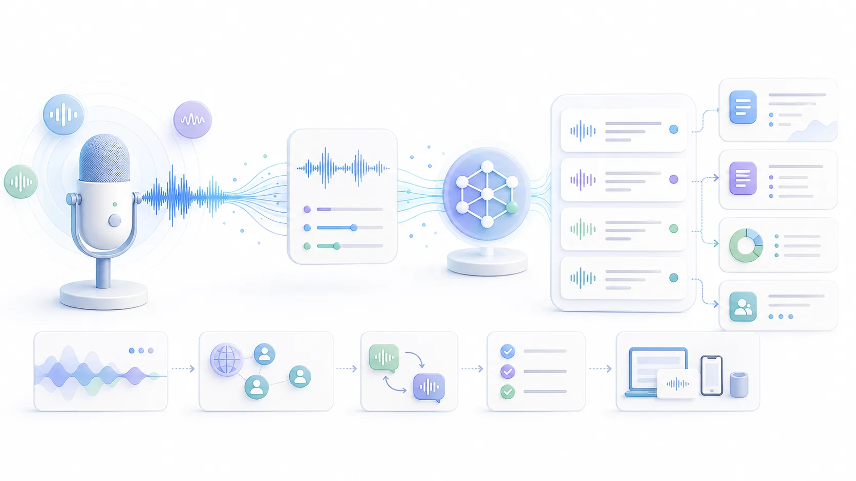 ASR Explained: Automatic Speech Recognition Technology Guide資訊圖表配圖，呈現AI 知識中心的重點概念