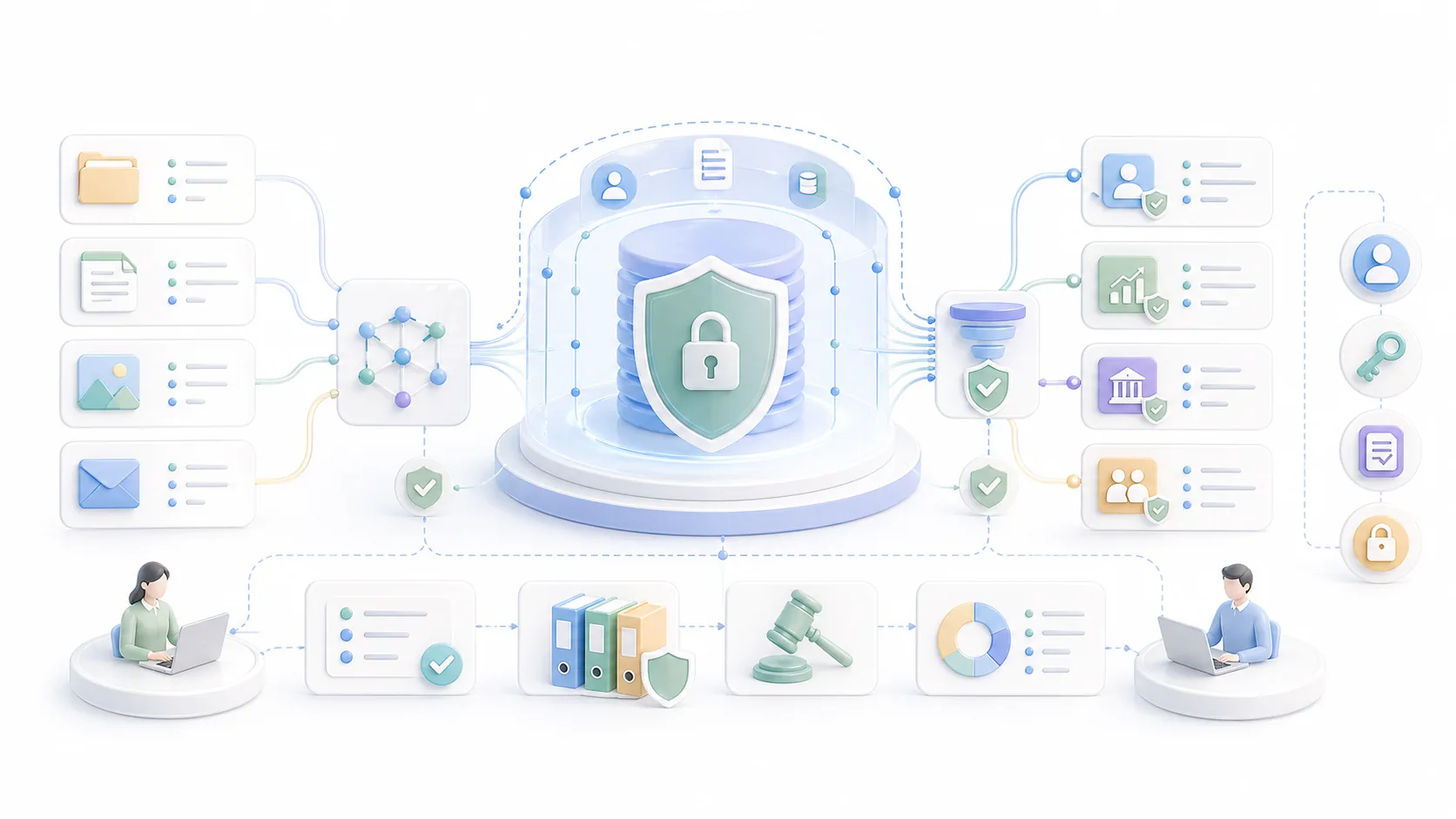 Enterprise AI Security & Data Governance Guide資訊圖表配圖，呈現AI 知識中心的重點概念