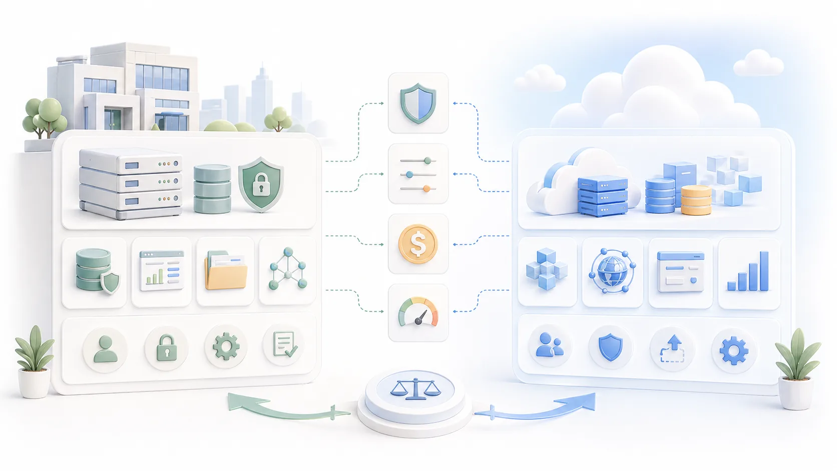 On-Premise AI vs Cloud AI — Enterprise Deployment Compared資訊圖表配圖，呈現AI 知識中心的重點概念