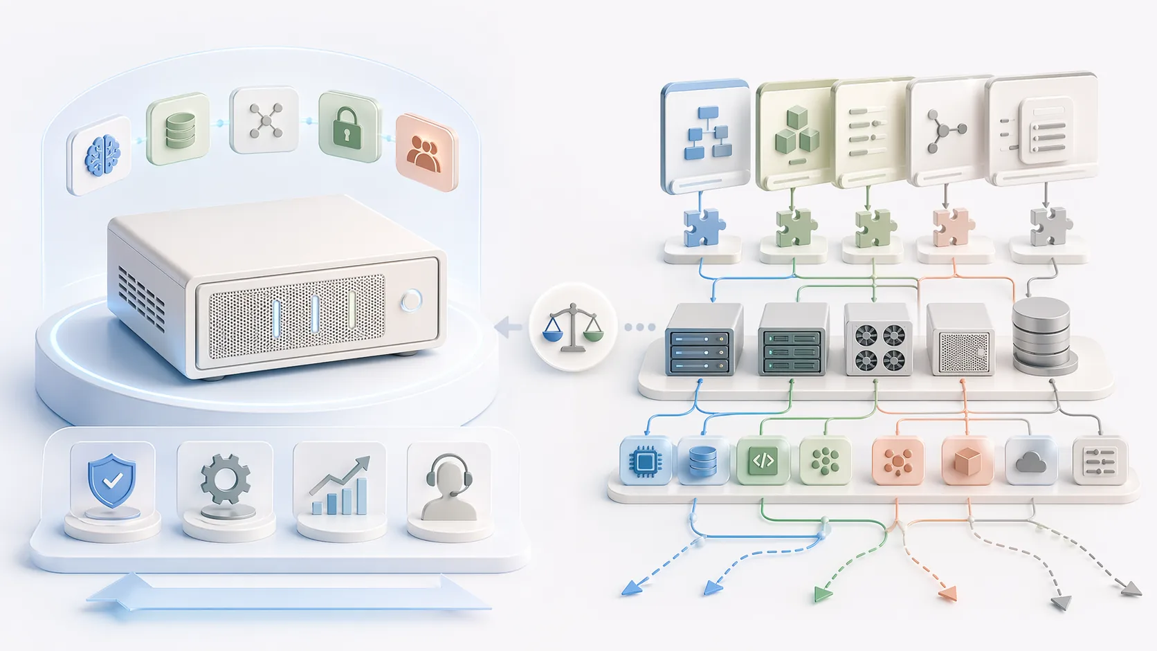 QubicX vs On-Premise AI Alternatives — Full Comparison資訊圖表配圖，呈現產品比較的重點概念