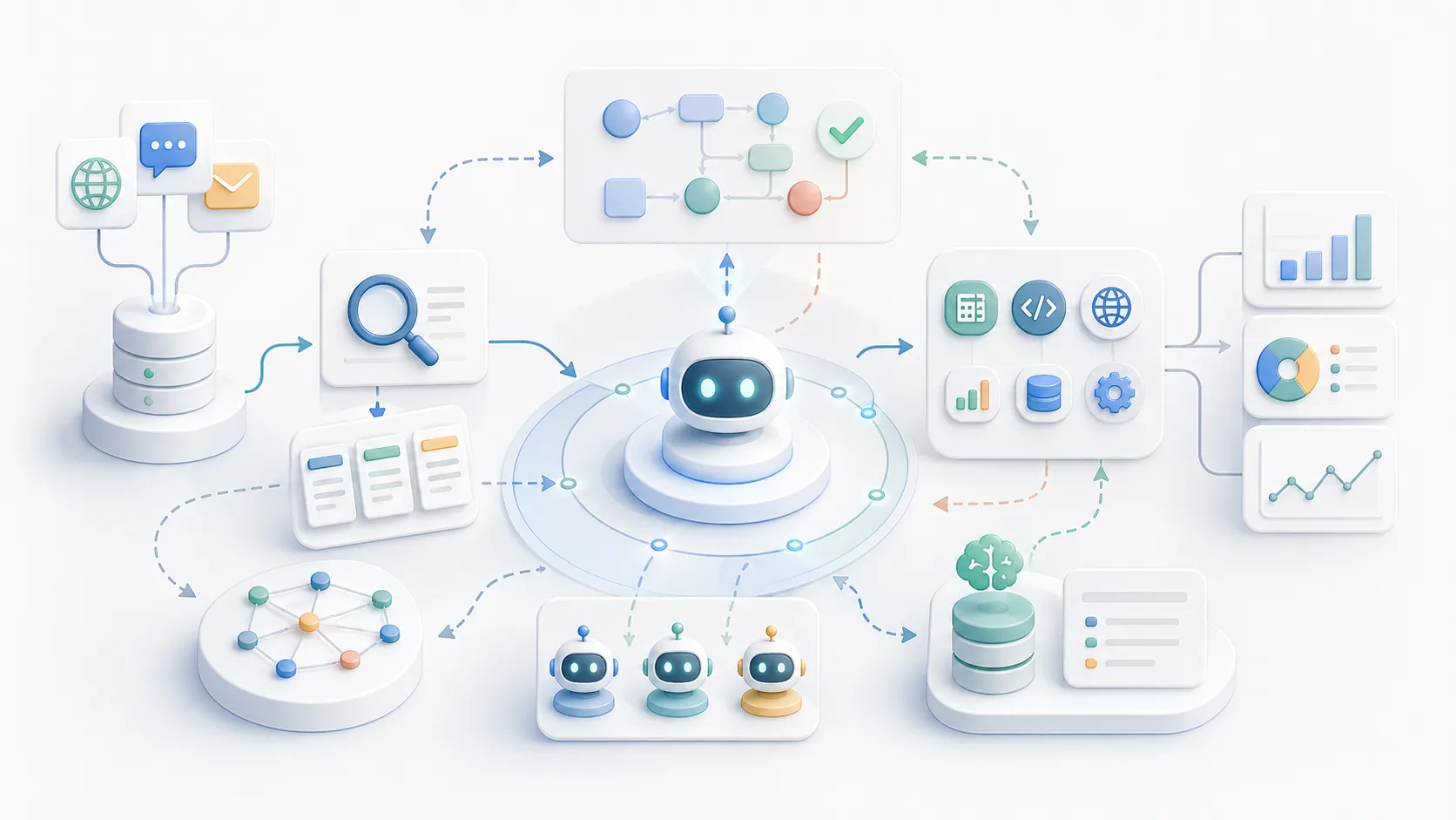 What is Agentic RAG? The Next-Generation Enterprise AI Architecture Combining AI Agents and RAG資訊圖表配圖，呈現AI 知識中心的重點概念