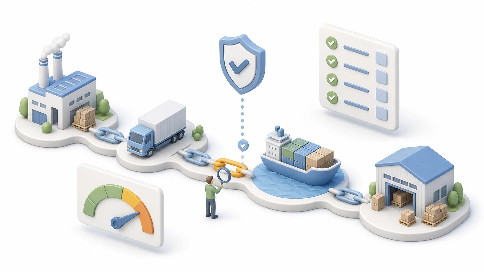 Supply Chain Security Review: Supplier Risk & Continuous Monitoring資訊圖表配圖，呈現AI 知識中心的重點概念