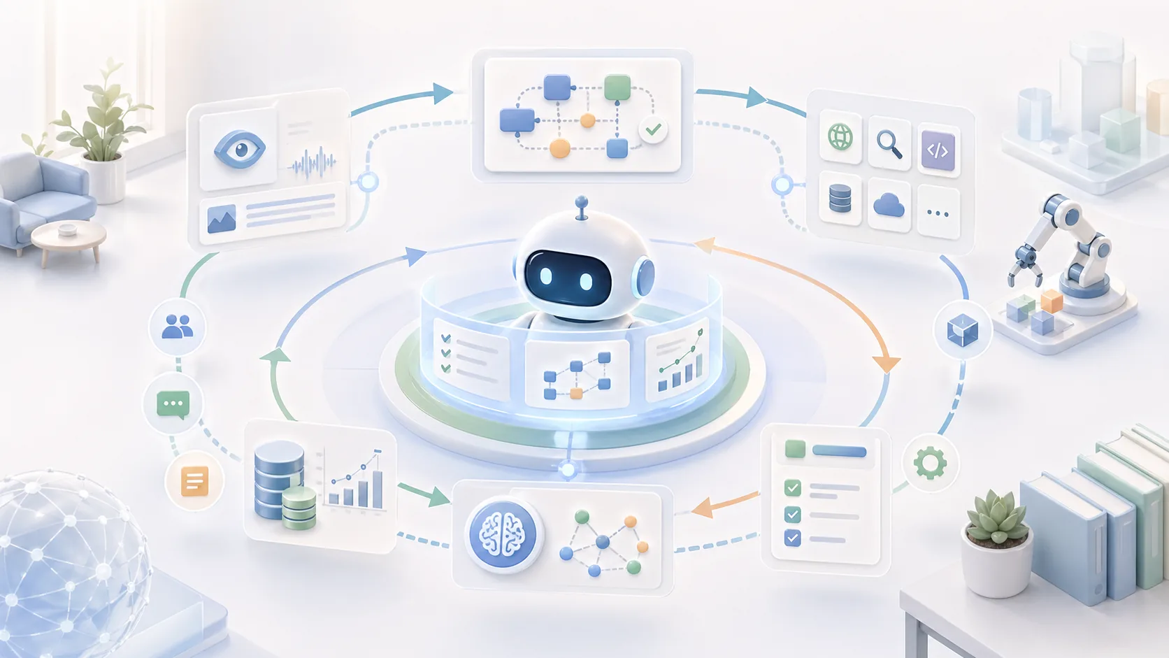What is an AI Agent? Principles, Architecture & 2026 Enterprise Applications資訊圖表配圖，呈現AI 知識中心的重點概念
