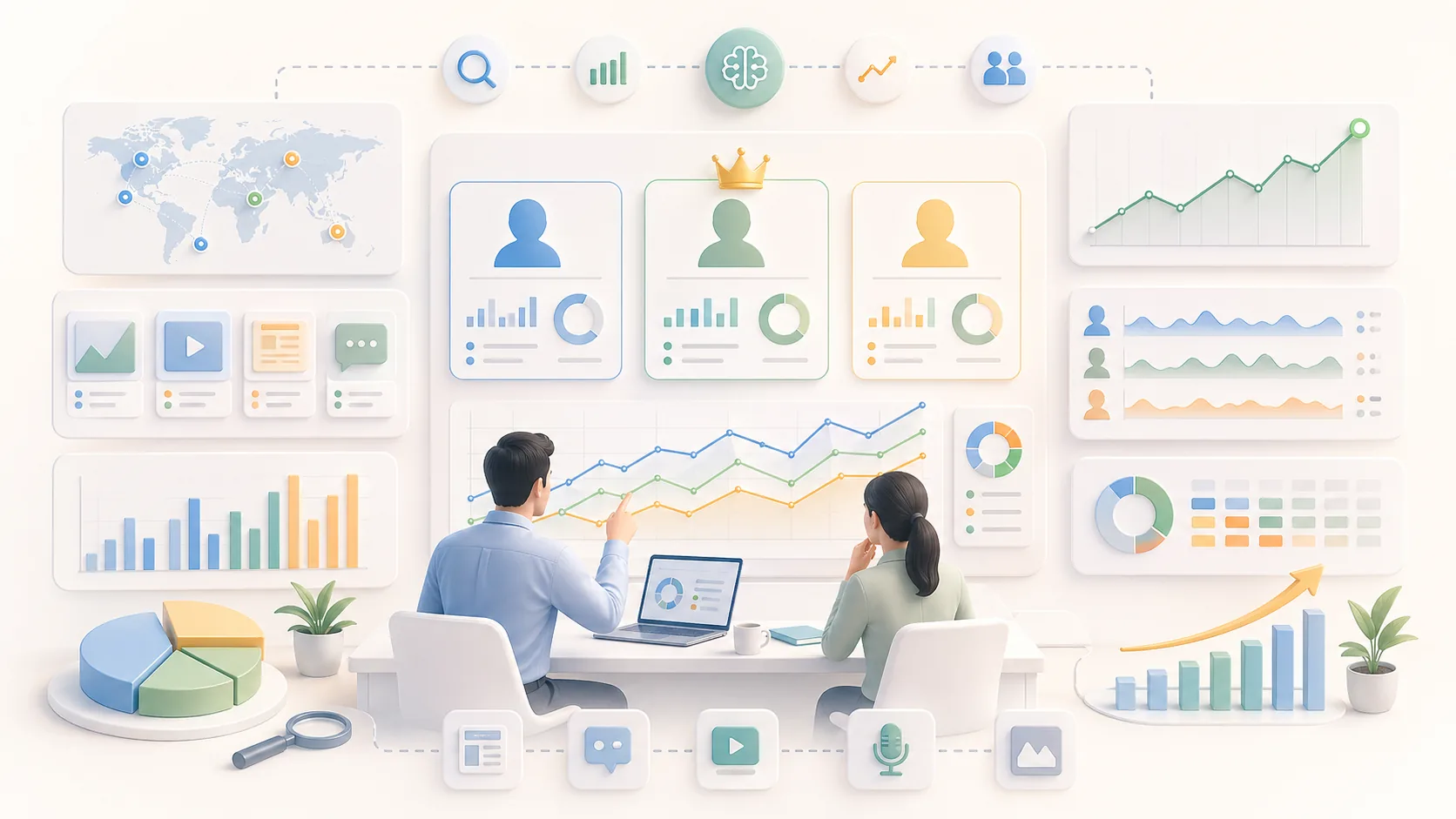 Competitor Tracking & Market Intelligence資訊圖表配圖，呈現應用案例的重點概念