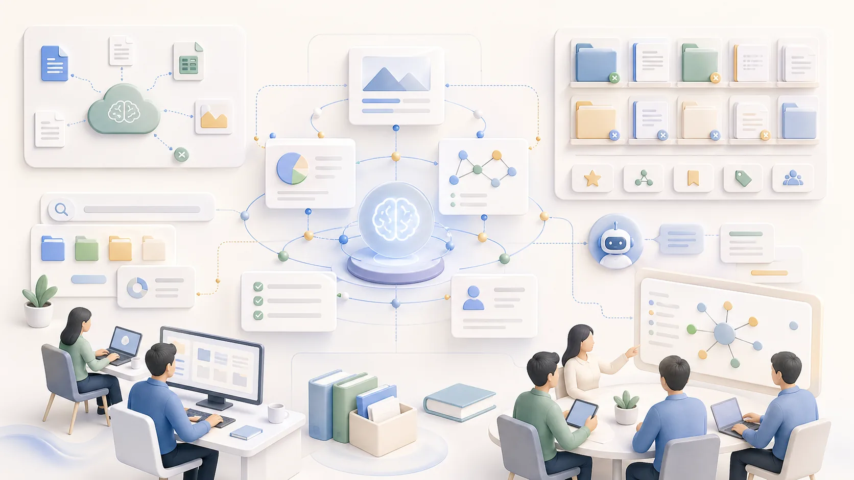 Enterprise Internal Knowledge Base Setup & Management資訊圖表配圖，呈現應用案例的重點概念