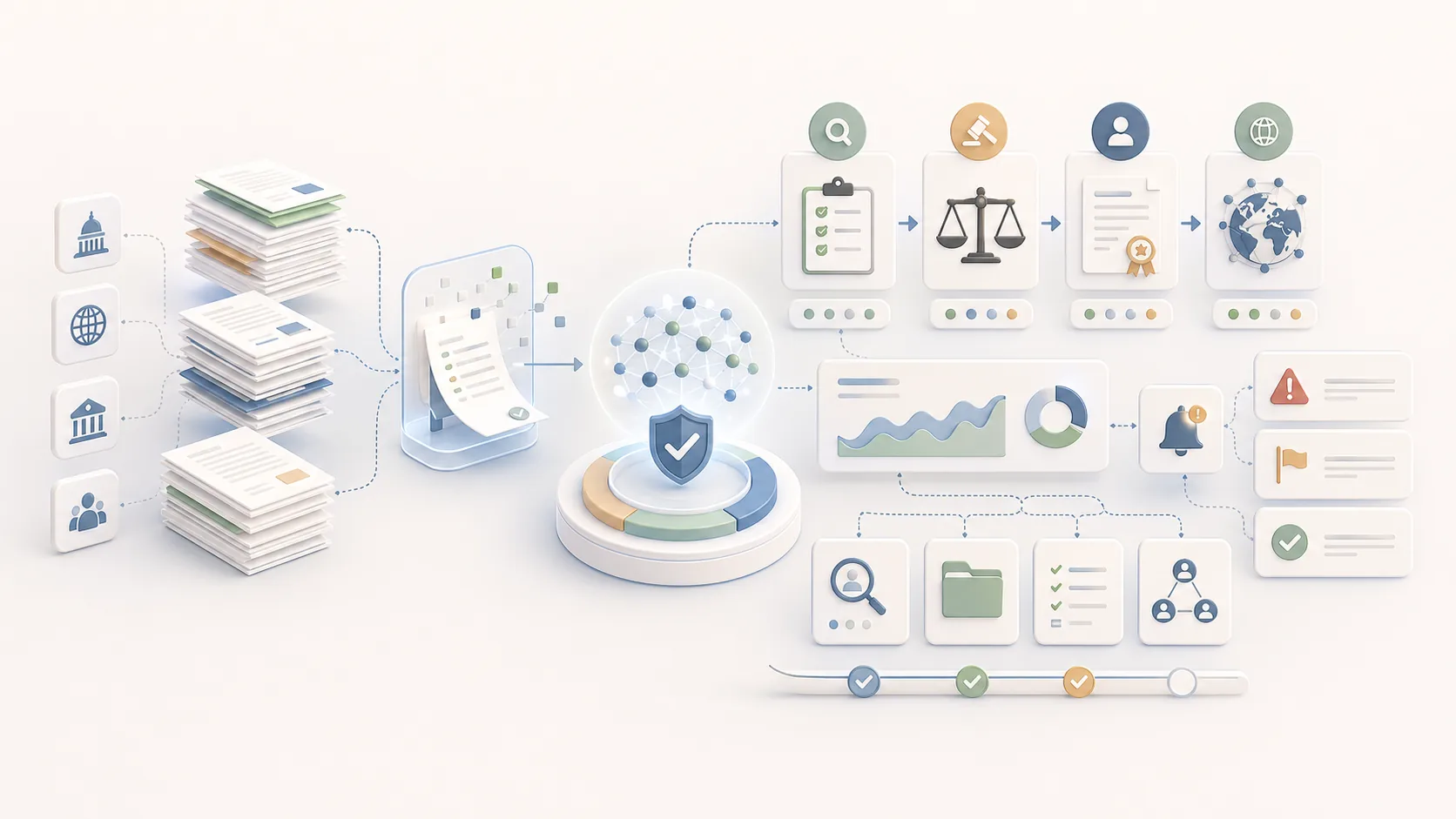 Regulatory Compliance Monitoring & Tracking資訊圖表配圖，呈現應用案例的重點概念